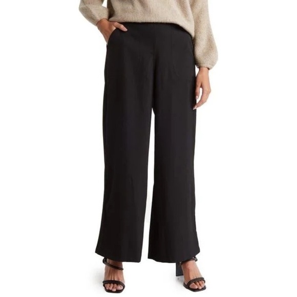 Max Studio Twill Easy Wide Leg Trouser Pants in No Fade Black, Size XS - Picture 6 of 7